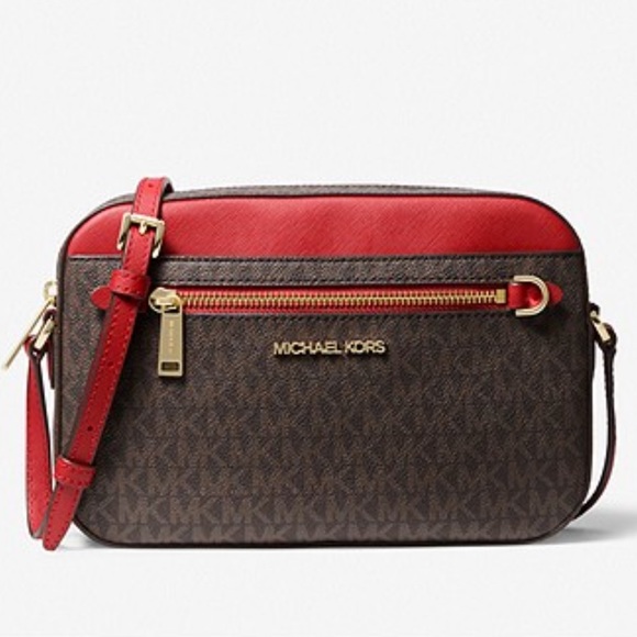 MICHAEL KORS
Jet Set Large Logo Crossbody Bag Flame / Brown Multi Color - Picture 5 of 16